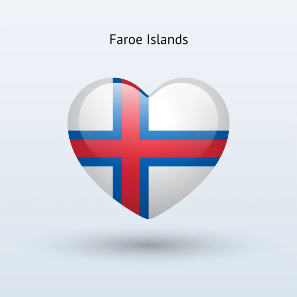 Hou van Faeröer symbool. hart vlag, pictogram. — Stockvector