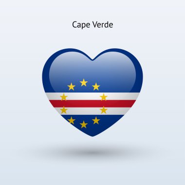 Cape verde sembolü seviyorum. kalp bayrak simgesi.