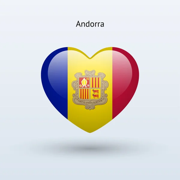 Liebe andorra Symbol. Herz-Flagge-Symbol. — Stockvektor