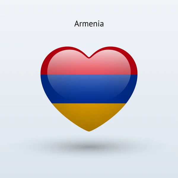 Amor símbolo de Armenia. Icono bandera del corazón . — Vector de stock