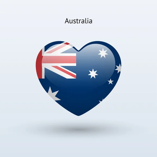 Láska Austrálie symbol. ikona příznaku srdce. — Stockový vektor