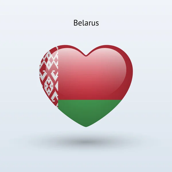 Liefde Wit-Rusland symbool. hart vlag, pictogram. — Stockvector