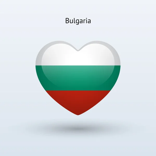 Amore Bulgaria simbolo. Icona bandiera del cuore . — Vettoriale Stock