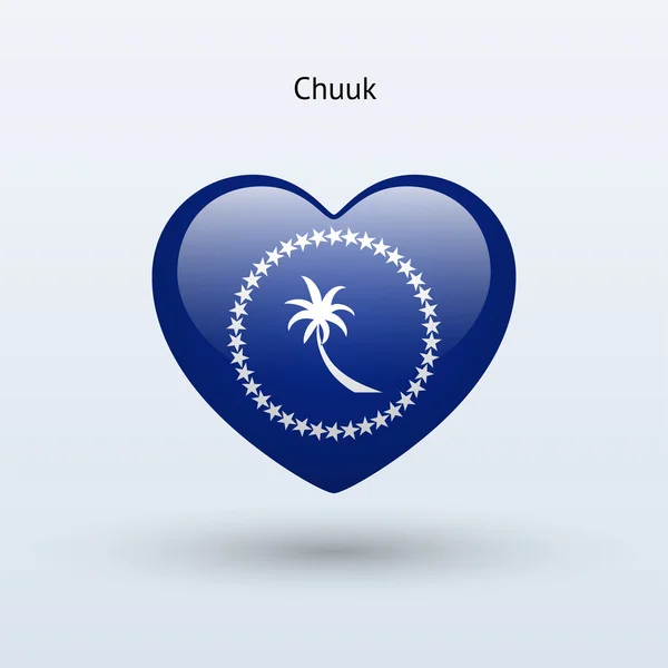 Liebe chuuk Symbol. Herz-Flagge-Symbol. — Stockvektor