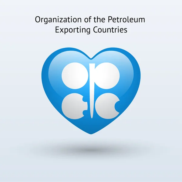 Love Organization of Petroleum Exporting Countries symbol. — Stock Vector