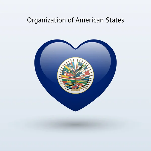 Amore Organizzazione degli Stati Americani simbolo . — Vettoriale Stock