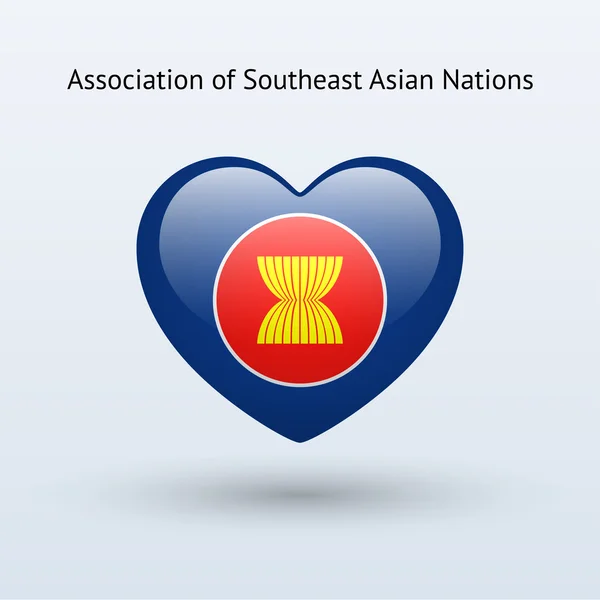 Love Association of Southeast Asian Nations symbole . — Image vectorielle