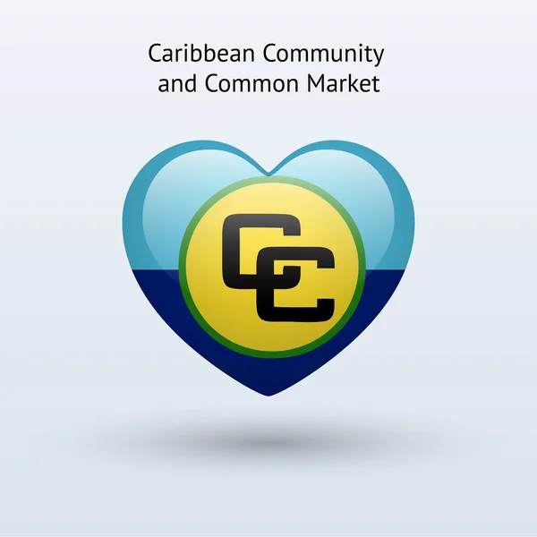Love Caribbean Community and Common Market symbol. — Stock Vector
