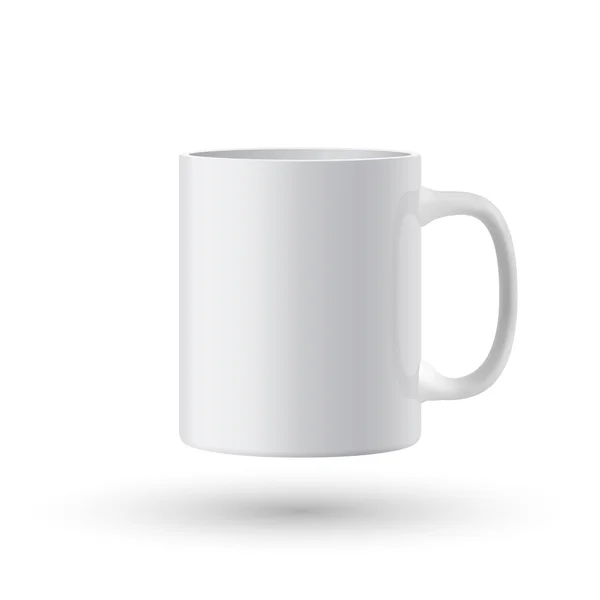 Taza clásica realista blanca — Vector de stock