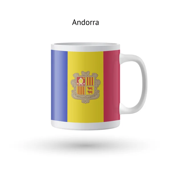 Andorra flag souvenir mug on white background. — Stock Vector