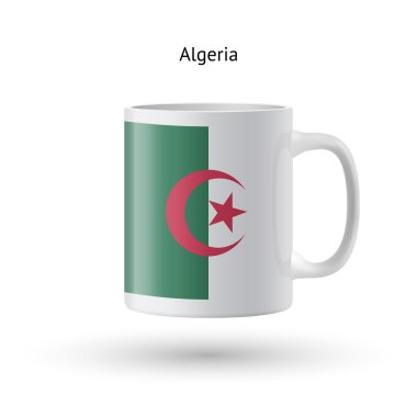 Cezayir bayrağı Hediyelik eşya kupa beyaz zemin üzerine.