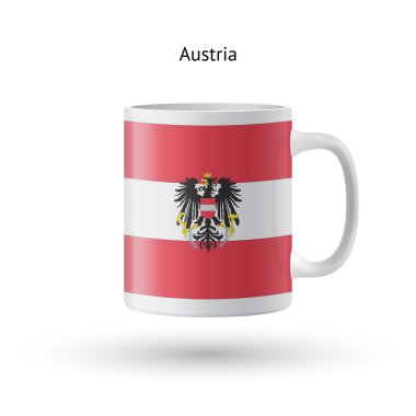 Austria flag souvenir mug on white background. clipart