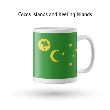 Cocos ve keeling Adaları Hediyelik eşya kupa beyaz zemin üzerine bayrak.