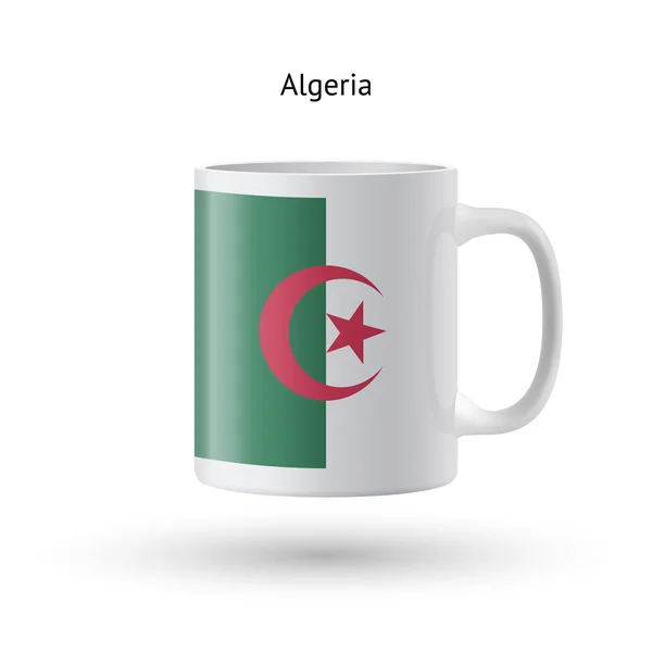 Algeria flag souvenir mug on white background. — Stock Vector