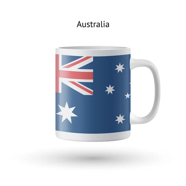Australia flag souvenir mug on white background. — Stock Vector