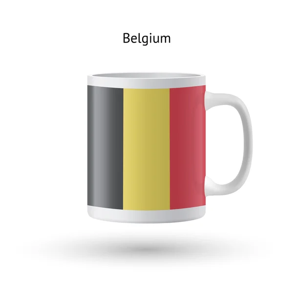 Belgium flag souvenir mug on white background. — Stock Vector