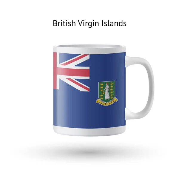 Taza de recuerdo de bandera de las Islas Vírgenes Británicas sobre fondo blanco . — Archivo Imágenes Vectoriales