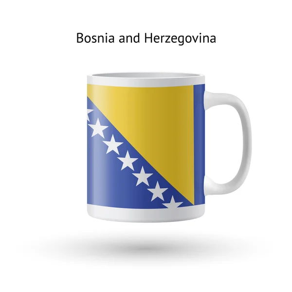 Bosnia and Herzegovina flag souvenir mug on white background. — Stock Vector