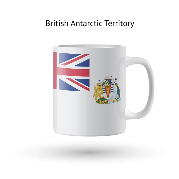 British Antarctic Territory flag souvenir mug on white. — Stock Vector