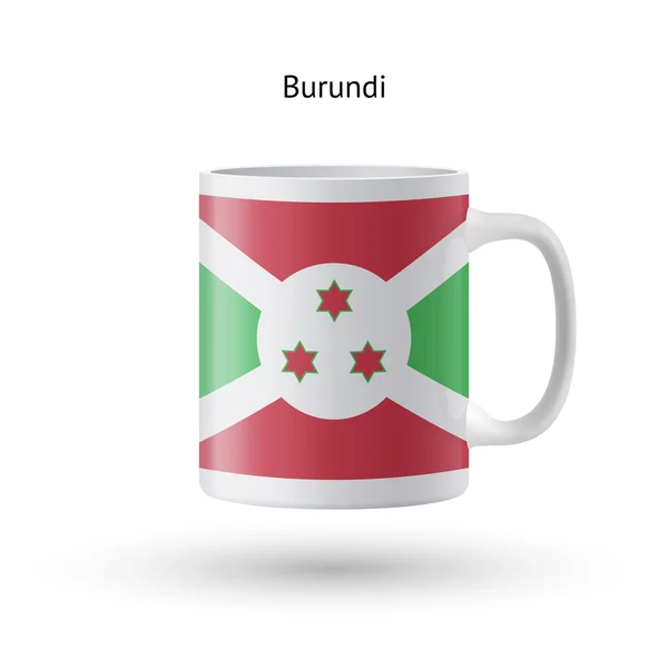 Burundi Flagge Souvenir Tasse auf weißem Hintergrund. — Stockvektor