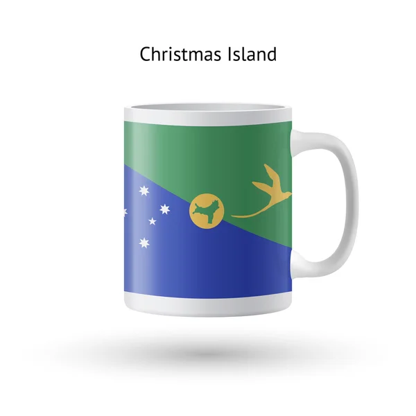 Tasse souvenir drapeau île de Noël sur fond blanc . — Image vectorielle