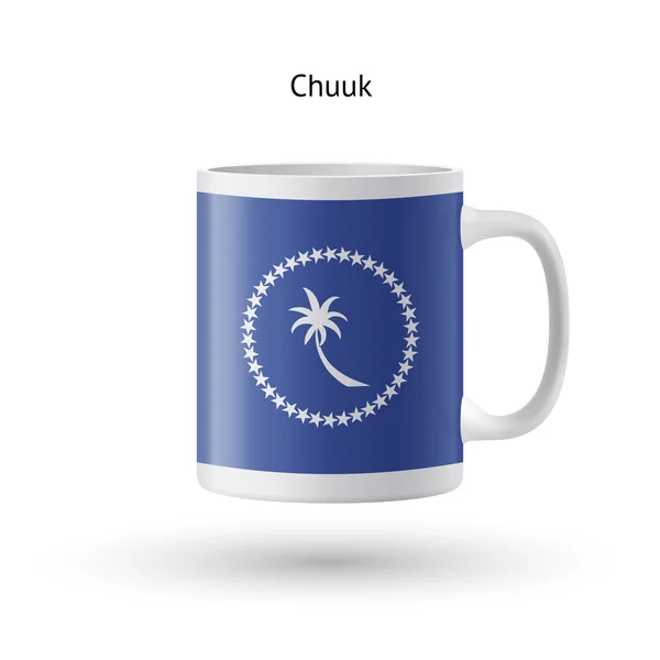 Chuuk flag souvenir mug on white background. — Stock Vector