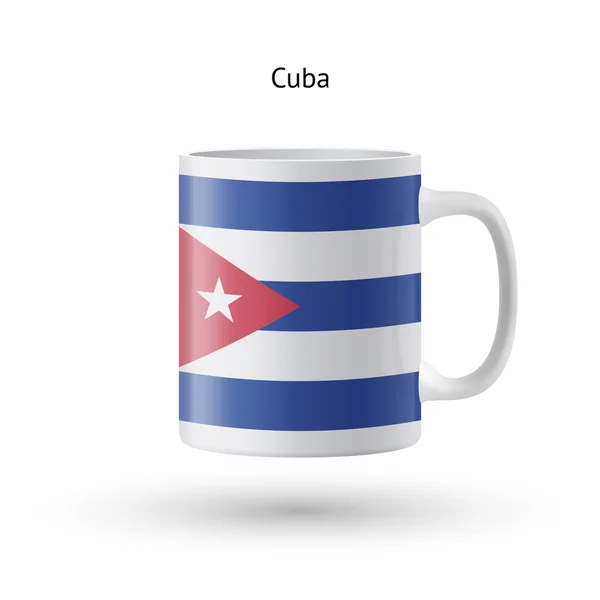 Cuba vlag souvenir mok op witte achtergrond. — Stockvector