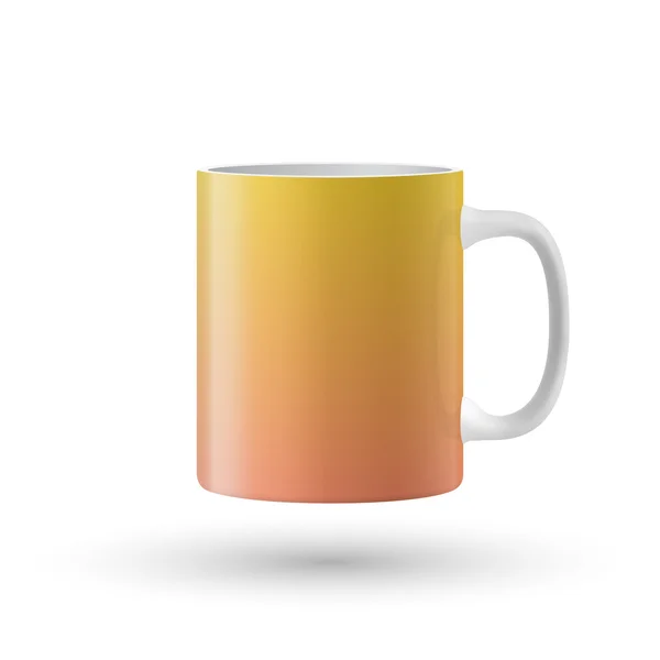 Желтая изолированная чашка . — стоковый вектор