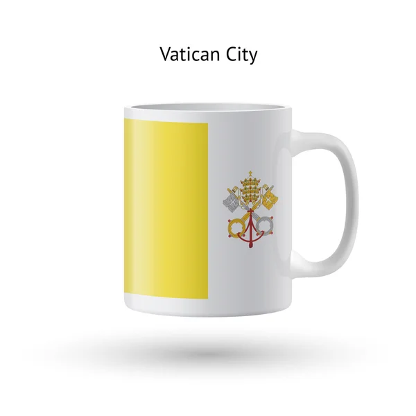 Caneca de lembrança de bandeira da Cidade do Vaticano no fundo branco . —  Vetores de Stock