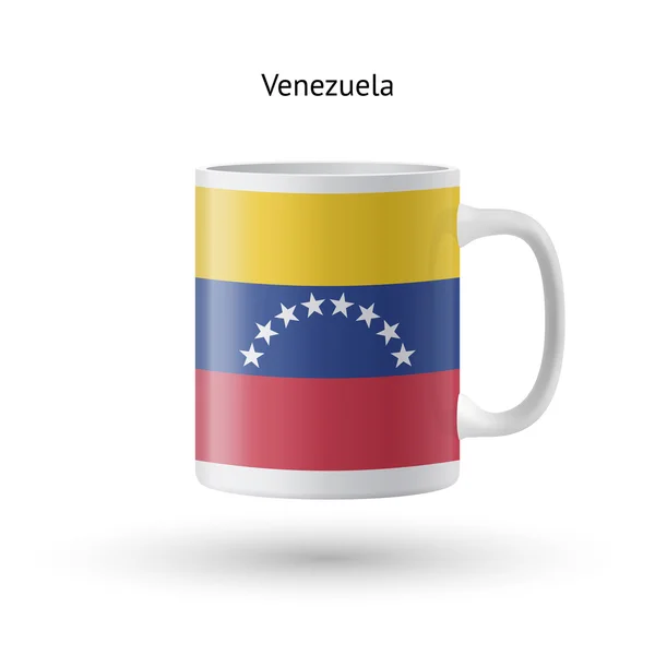 Venezuela flag souvenir mug on white background. — Stock Vector