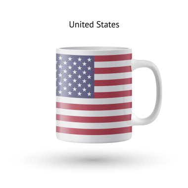 United States flag souvenir mug on white background. clipart