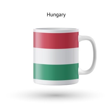 Hungary flag souvenir mug on white background. clipart