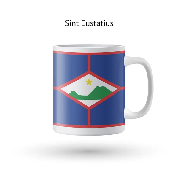 Caneca de lembrança de bandeira Sint Eustatius no fundo branco . — Vetor de Stock