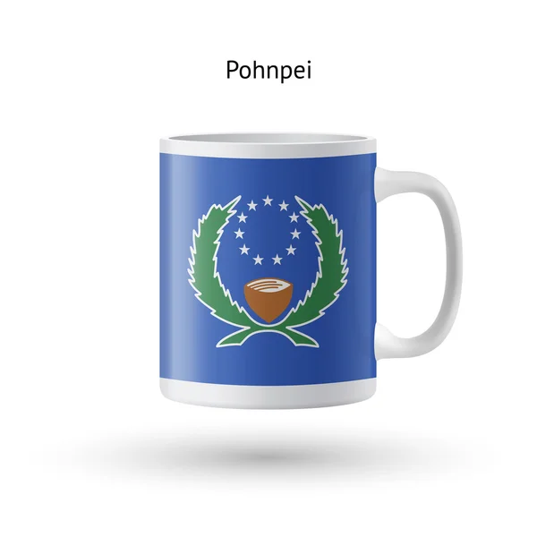 Pohnpei flag souvenir mug on white background. — Stock Vector