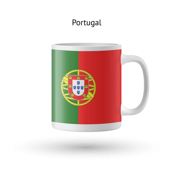 흰색 바탕에 포르투갈 국기 기념품 찻잔. — 스톡 벡터