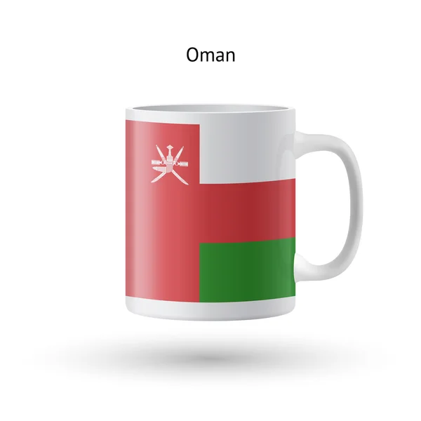 Oman flag souvenir mug on white background. — Stock Vector