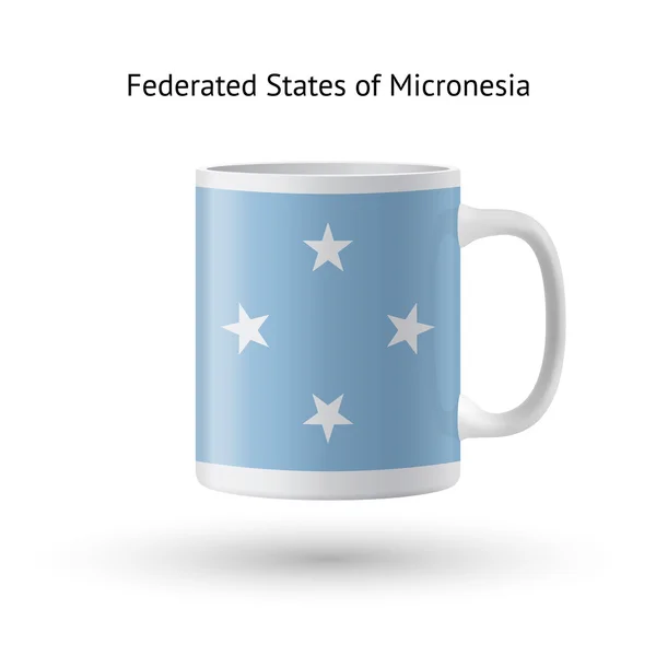 Micronesia flag souvenir mug on white background. — Stock Vector