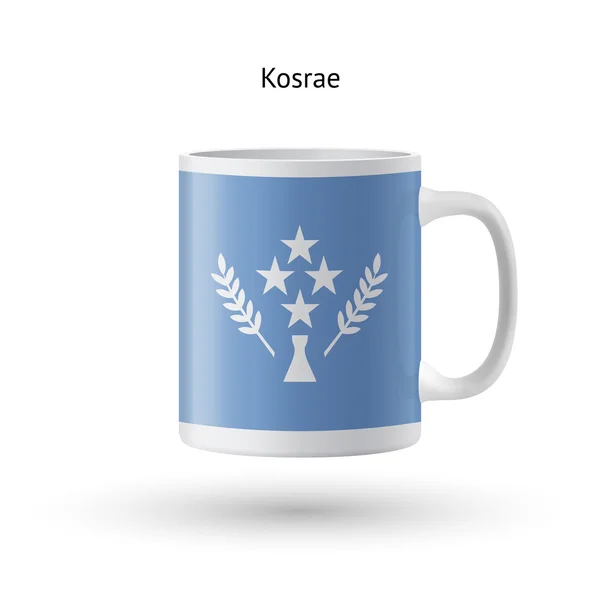 Kosrae flag souvenir mug on white background. — Stock Vector