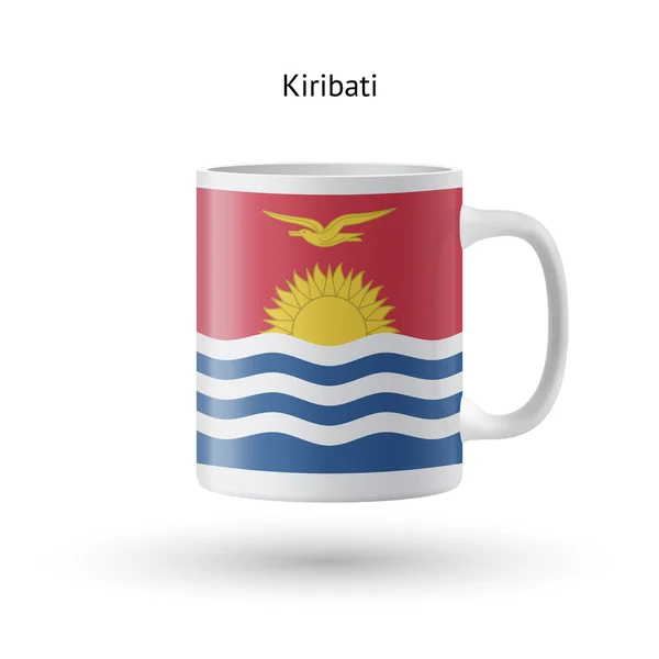 Taza de recuerdo de bandera Kiribati sobre fondo blanco . — Vector de stock