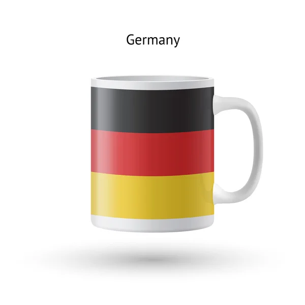 Taza de recuerdo bandera de Alemania sobre fondo blanco . — Vector de stock