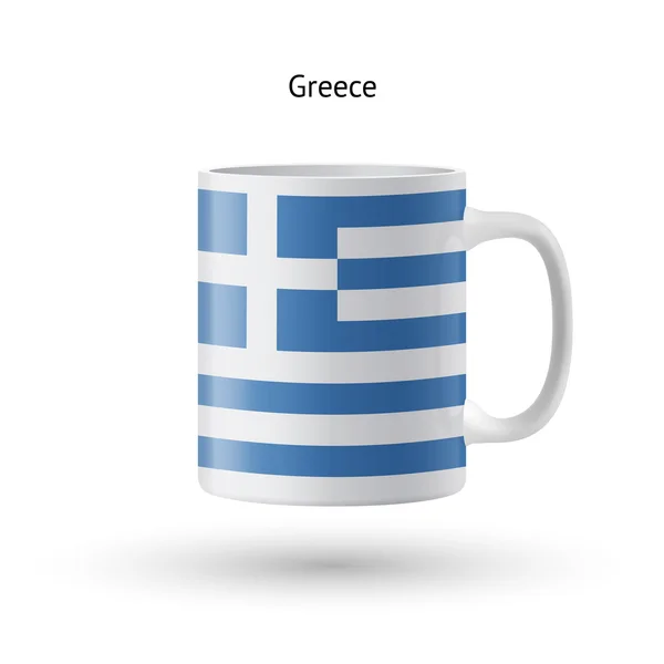 Greece flag souvenir mug on white background. — Stock Vector