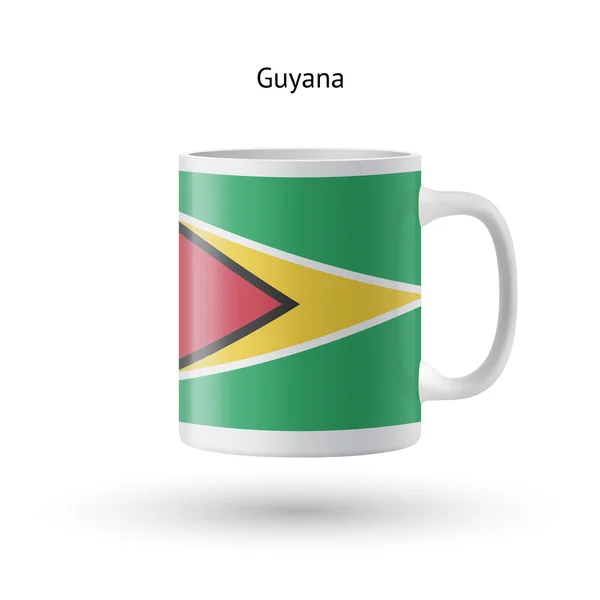 Taza de recuerdo de bandera de Guyana sobre fondo blanco . — Archivo Imágenes Vectoriales