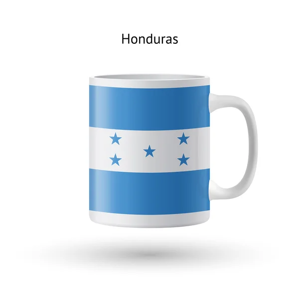 Caneca de lembrança de bandeira de Honduras no fundo branco . —  Vetores de Stock