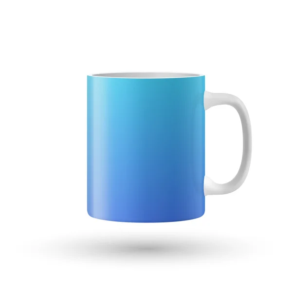 Tasse bleue isolée sur fond blanc — Image vectorielle