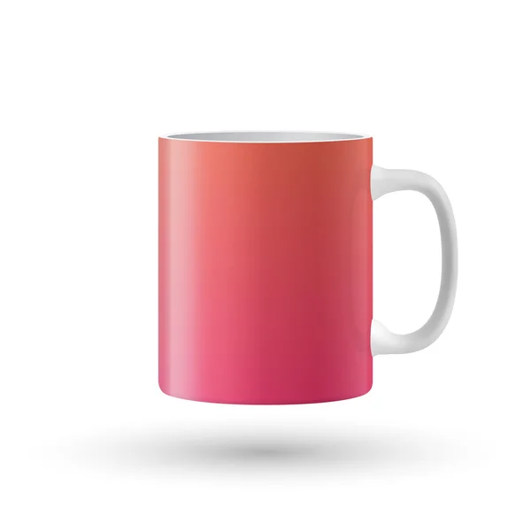 Taza roja aislada sobre fondo blanco. — Vector de stock