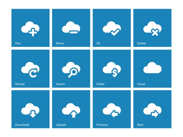 Cloud icons on blue background. — Stock Vector