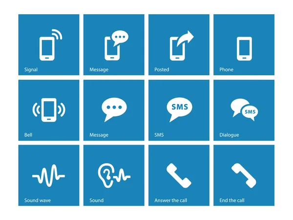 Иконки телефонов на синем фоне . Векторная Графика