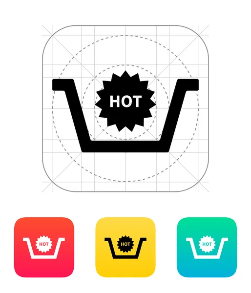 Basket with hot product icon. — Stock Vector