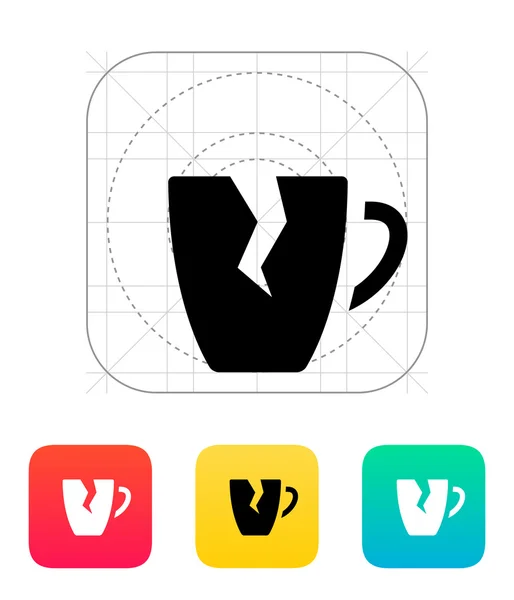 Broken cup icon. — Stockvector