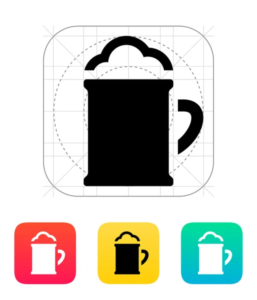 Tasse de bière avec icône en mousse . — Image vectorielle